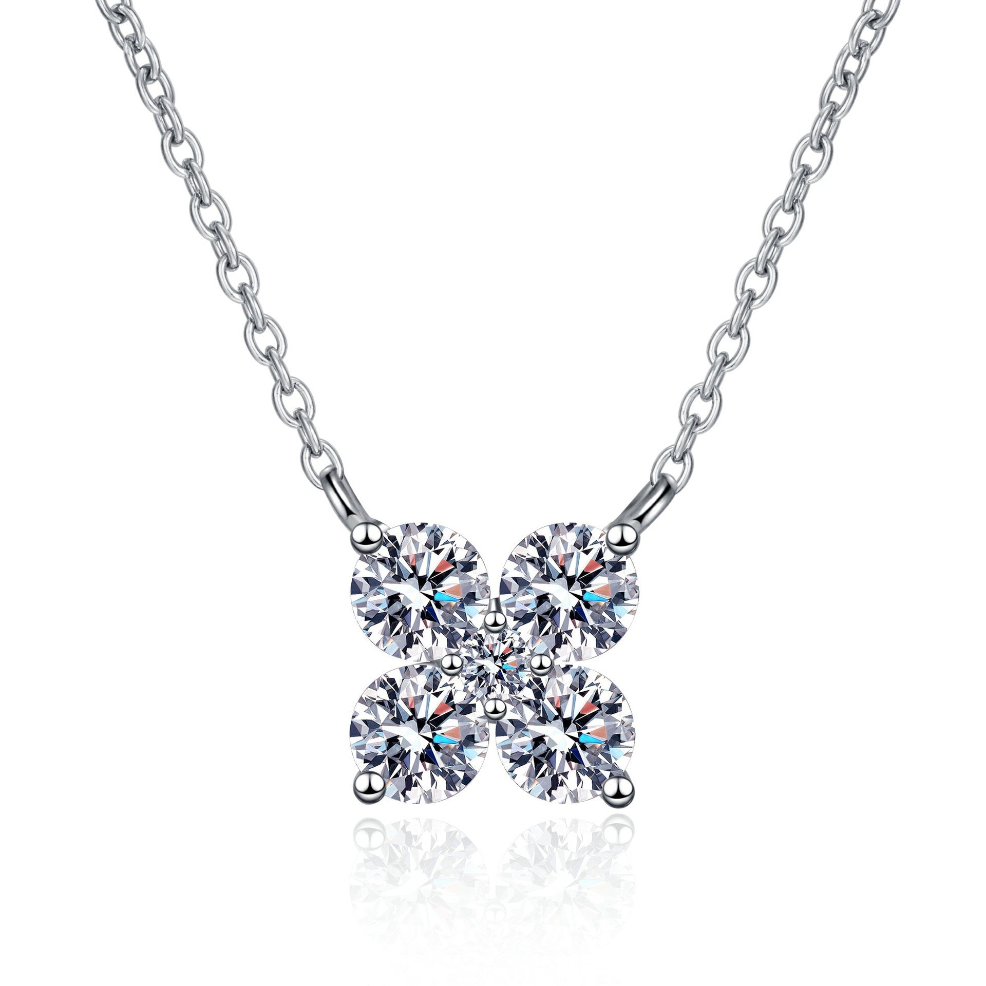 1.26 Carat Moissanite 925 Sterling Silver Geometric Shape Pendant Necklace