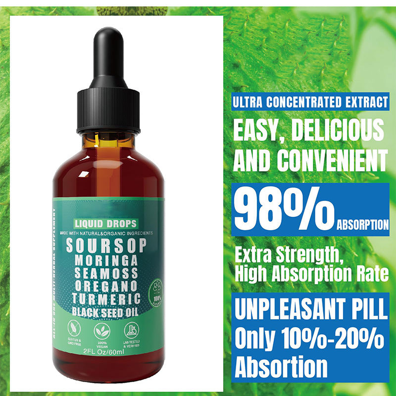Soursop drops liver cleansing with prickly fruit and lychee drops, 10 in 1