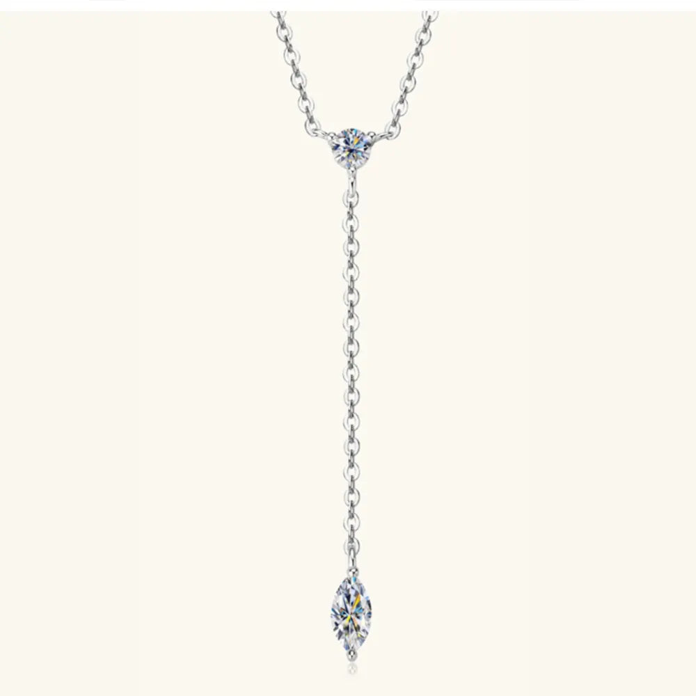 Marquise Moissanite 925 Sterling Silver Necklace