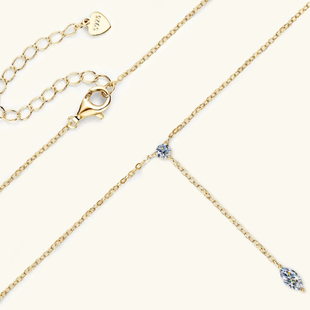 Marquise Moissanite 925 Sterling Silver Necklace