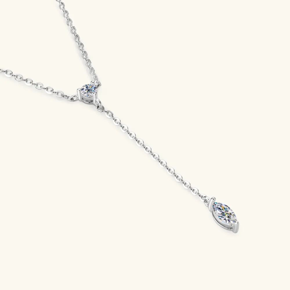 Marquise Moissanite 925 Sterling Silver Necklace