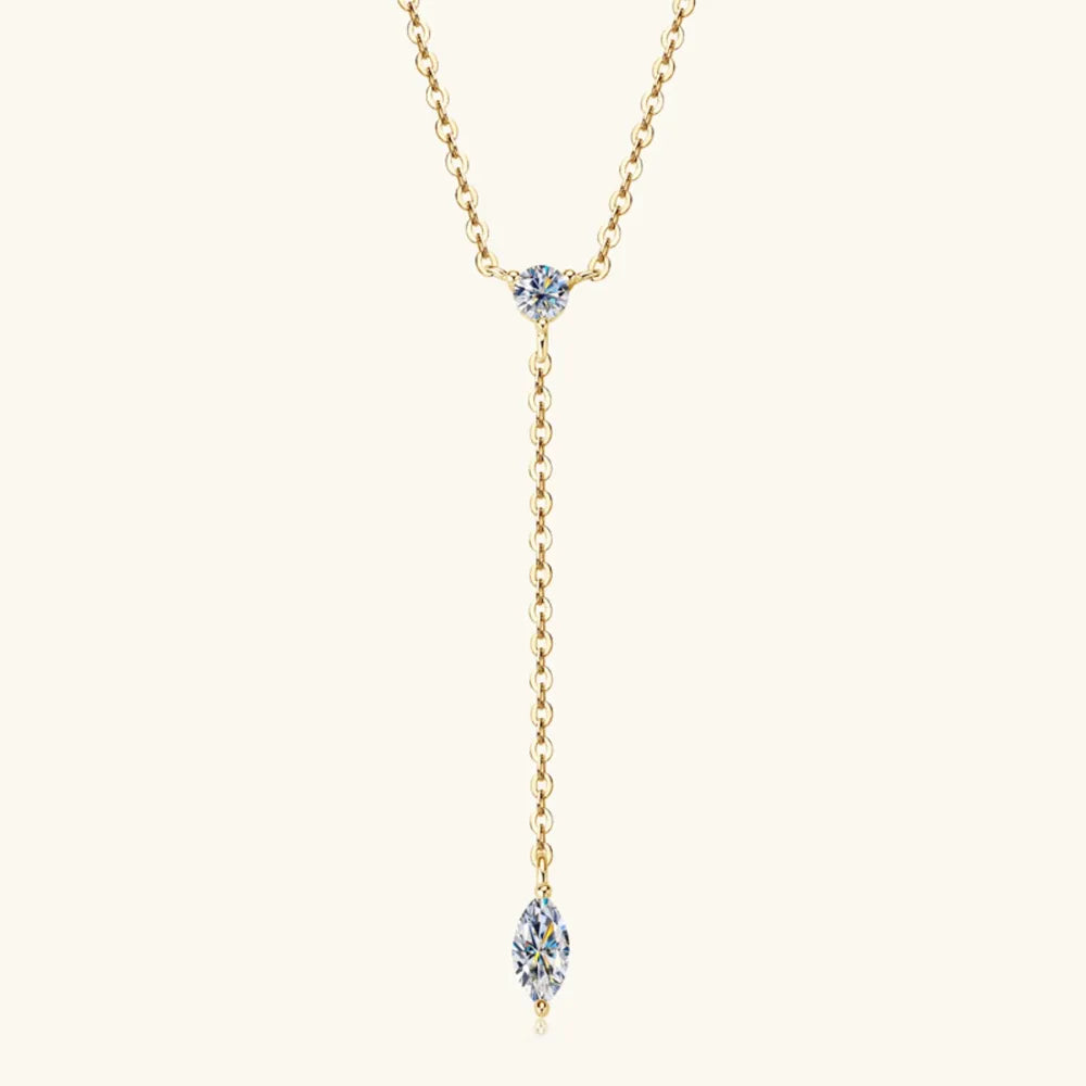 Marquise Moissanite 925 Sterling Silver Necklace